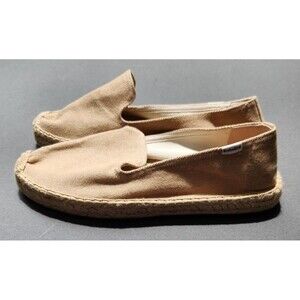 Soludos Platform Smoking Slipper Women's Size 11 Safari Espadrilles Beige Tan